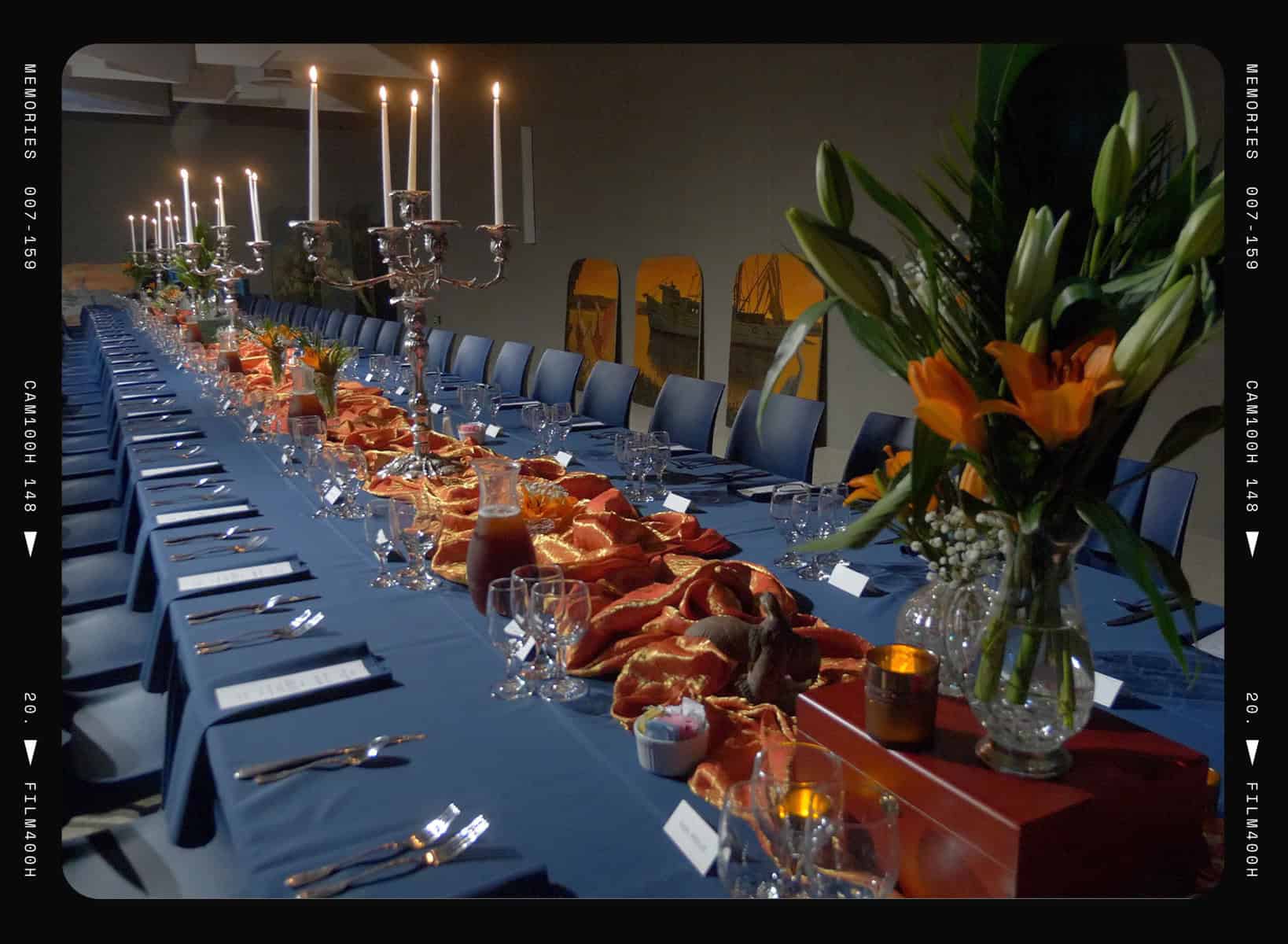 Dinner setup at The ROCC, Rockport Conference Center